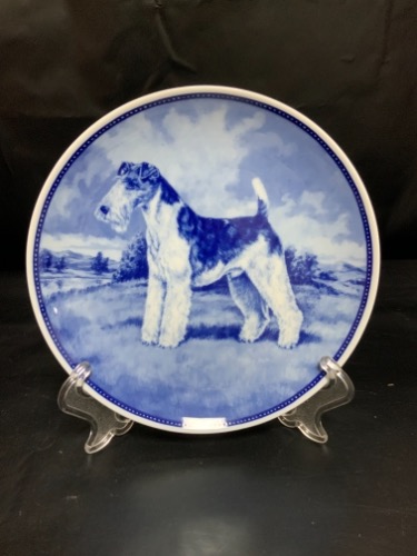 Lekven 콜렉터 도그 벽걸이 플레이트 Lekven Collectable Dog Wall Plate - Stravharig Foxterrier