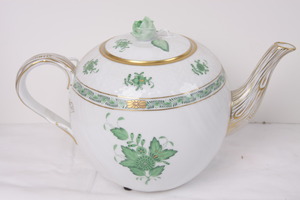 헤런드 그린 차이니스 부퀘 티팟 Herend Green Chinese Bouqet Teapot  1602 dtd 1996