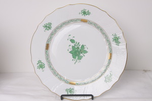 헤런드 그린 차이니스 부퀘 디너 플레이트 Herend Green Chinese Bouqet Dinner Plate dtd 1996