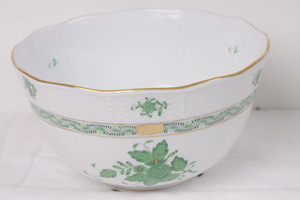 헤런드 그린 차이니스 부퀘 원형 볼 Herend Green Chinese Bouqet Round Bowl (362) dtd 1996