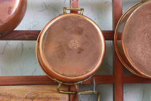 빈티지 Copral (포르투갈) 구리 소스 팬 / 황동 핸들 Vintage Copral (Portugal) Copper Sauce Pan w/ Brass Handles