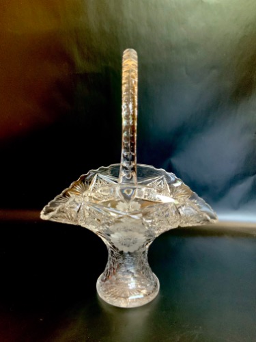 화려한 시대 컷 글래스 (크리스탈) 바스켓 Brilliant Period Cut Glass (Crystal) Basket circa 1890