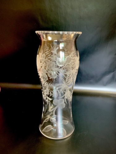 화려한 시대 컷 글래스 라지 굴뚝 베이스 Brilliant Period Cut Glass Large Chimney Vase circa 1920