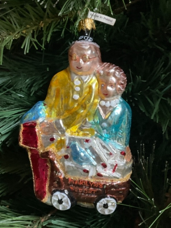 빈티지 핸드 블로운 / 핸드페인트  크리스마스 트리 장식 Vintage Hand Blown / Painted Christmas Tree Ornament