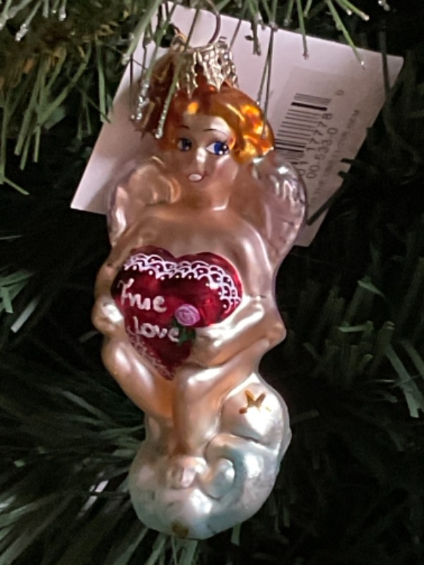 크리스토퍼 라드코 핸드 블로운 / 핸드페인트 &quot;To the One I Love Gem&quot; 크리스마스 트리 장식 1999 Christopher Radko Hand Blown / Painted &quot;To the One I Love Gem&quot; Christmas Tree Ornament