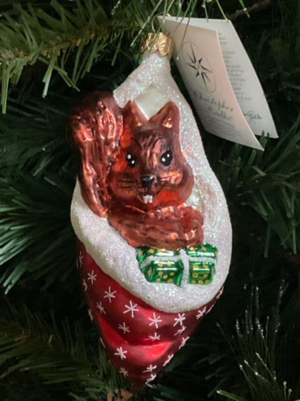크리스토퍼 라드코 핸드 블로운 / 핸드페인트   &quot;Little Chipper&quot;  크리스마스 트리 장식 1999 Christopher Radko Hand Blown / Painted &quot;Little Chipper&quot; Christmas Tree Ornament