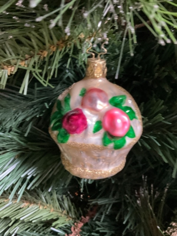 크리스토퍼 라드코 크리스마스 핸드 블로운 / 핸드페인트 크리스마스 트리 장식 Christopher Radko Hand Blown / Painted Christmas Tree Ornament