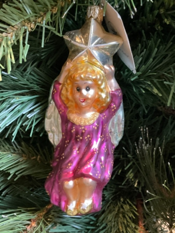 크리스토퍼 라드코 크리스마스 핸드 블로운 / 핸드페인트 크리스마스 트리 장식 1998 Christopher Radko Hand Blown / Painted Christmas Tree Ornament
