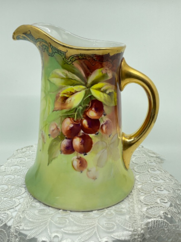 Guerin 리모지 핸드페인트 피쳐 Guerin Limoges Hand Painted Pitcher circa 1900