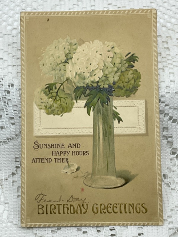 앤틱 그림 엽서 -생일-카드 Antique Postcard - Birthday Greetings 1910