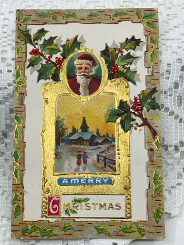 앤틱 그림 엽서 -메리 크리스마스 ﻿ Antique Postcard - Merry Christmas 1910