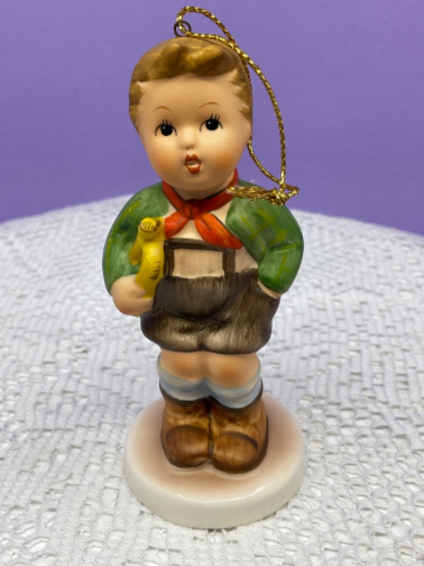 슈미드 &quot;Village Boy&quot; 피겨린/크리스마스 트리 장식-헴멜 아님- Schmid Trumpet Boy Figurine / Christmas Ornament 1883 - Not Hummel