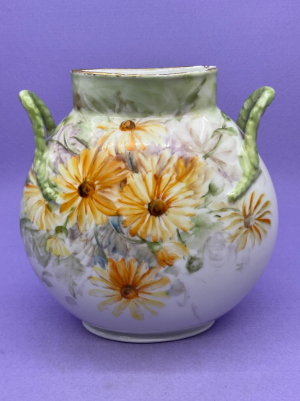 Pouyat 리모지 핸드페인트 필로우 베이스 Pouyat Limoges Hand Pillow Vase circa 1900