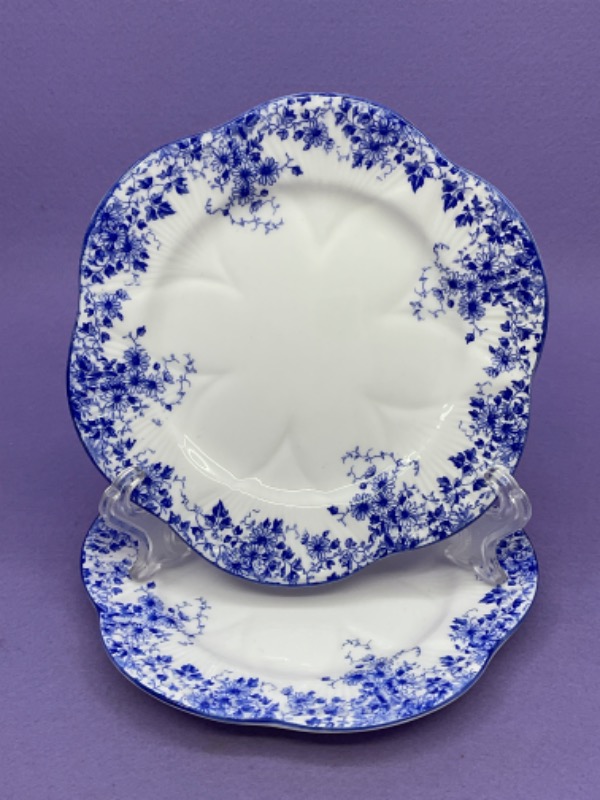 쉘리 데인티 블루 플레이트 Shelley Dainty Blue 15.5 cm Plate circa 1930