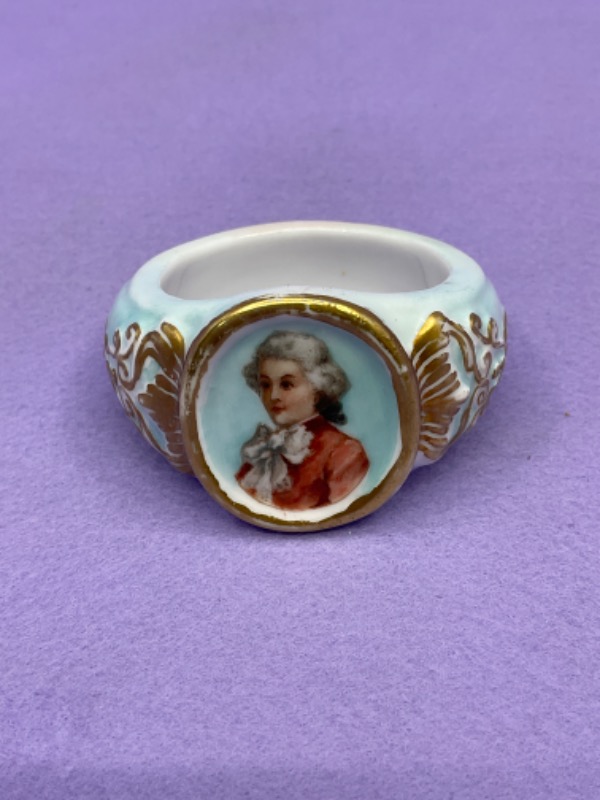 빅토리언 트렌스퍼 (전사) / 핸드페인트 내프킨 링 Victorian Transfer/Hand Painted Napkin Ring