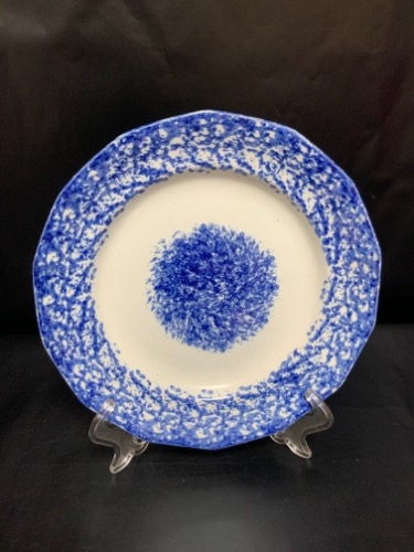 블루 스페터웨어 (스폰지웨어) 플레이트 Blue Spatterware (Spongeware) Plate circa 1850