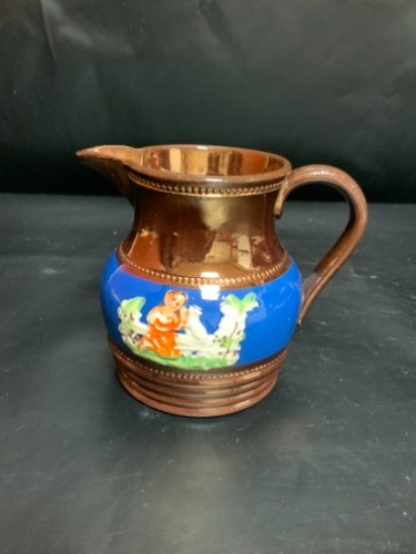 카퍼 러스터 웨어 크림/밀크 피쳐 Copper Lustre Ware cream/milk pitcher circa 1820 - 1860.