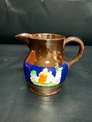 카퍼 러스터 웨어 크림 피쳐 Copper Lustre Ware Cream Pitcher circa 1820 - 1860