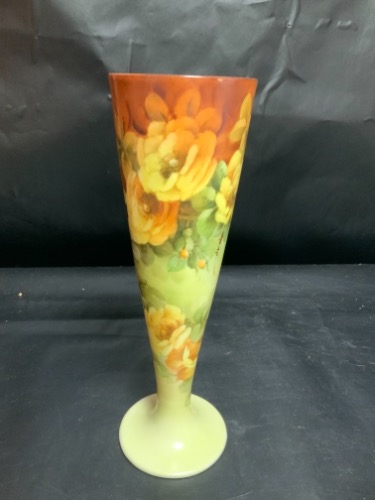 PH Leonard (오스트리아) 핸드페인트 플라워 베이스 PH Leonard (Austria) Hand Painted Flower Vase circa 1900
