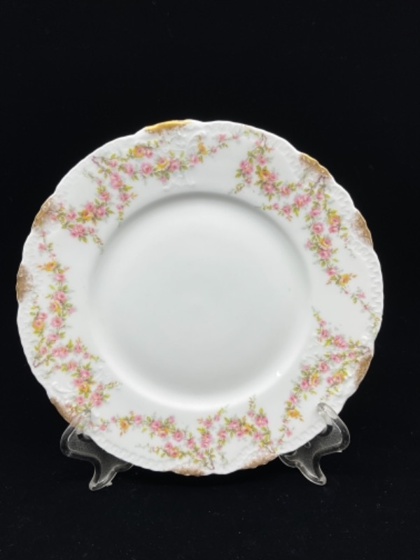 하빌랜드 리모지 “프로럴 갈랜드” 런치 플레이트-있는 그대로-(칩) Haviland Limoges &quot;Floral Garland&quot; Lunch Plate circa 1900 - AS IS ONLY