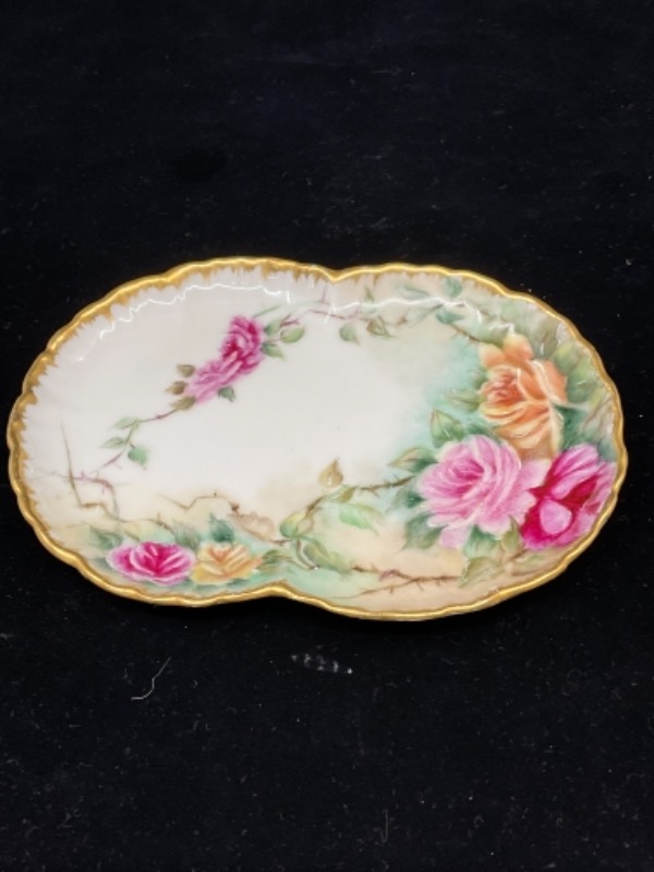 하빌랜드 리모지 핸드페인트 핀 디쉬 Haviland Limoges Hand Painted Pin Dish circa 1900